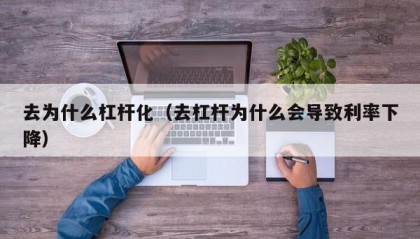 去为什么杠杆化（去杠杆为什么会导致利率下降）